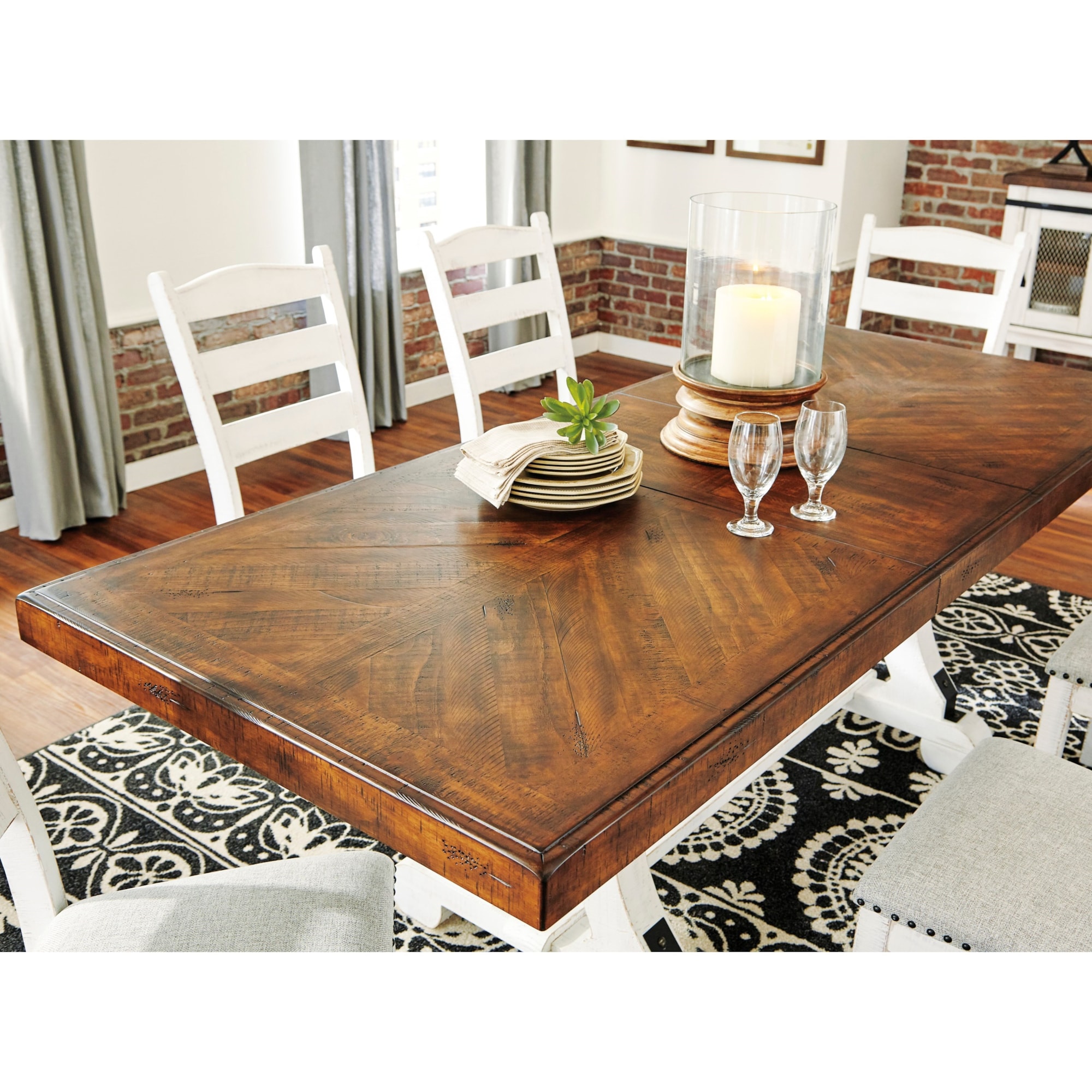 Signature Design by Ashley Valebeck D54635 TwoTone Rectangular Dining